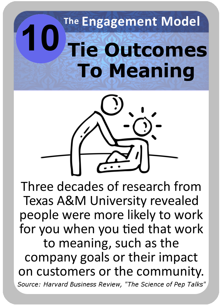 Lean CX Ease of Use Leadership Card 10 - Tie Outcomes to Meaning