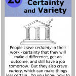 Leadership Card 020 Certainty Variety - Lean CX Ease of Use