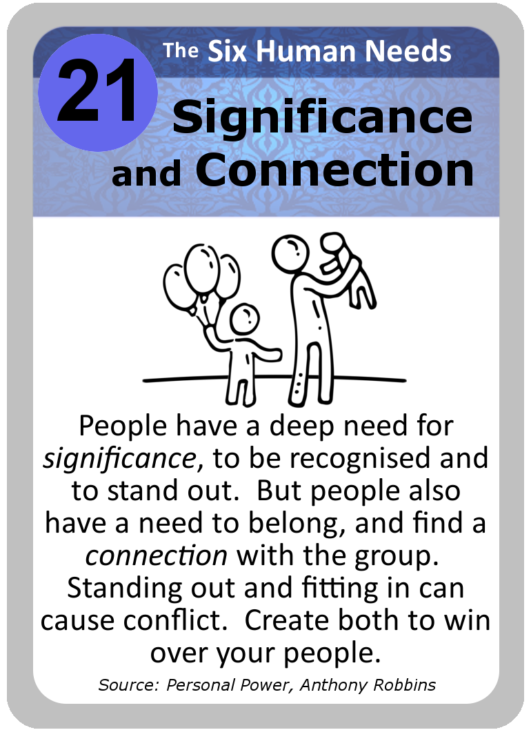 Leadership Card 021 Significance Connection - Lean CX Ease of Use