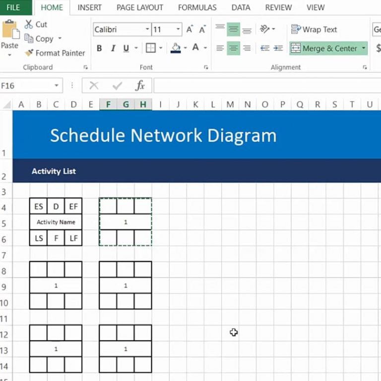 Creating a schedule network diagram 1