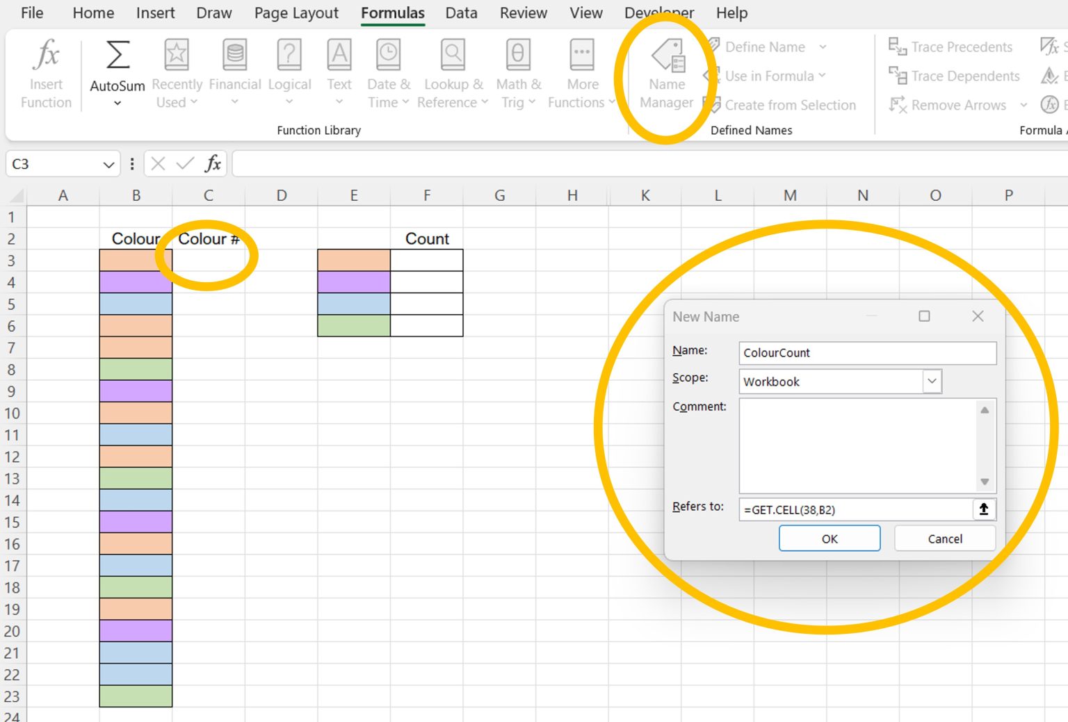 How to Count Colored Cells in Excel (3 Ways) | Project Success
