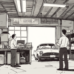 hand drawn comic software and car manufacturer working together