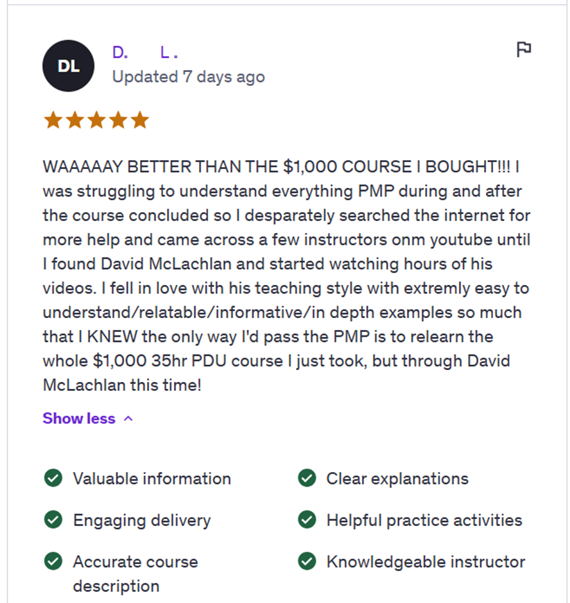 David McLachlan PMP Review 03