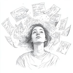 a_person_surrounded_by_many_different_certificates